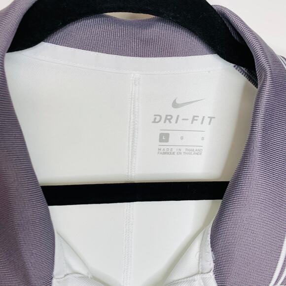Nike Dri Fit Golf White Gray Colorblock Polo Shirt Sz Large - Picture 4 of 4